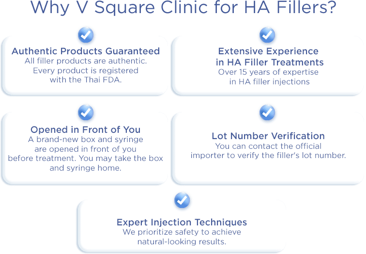 Why V Square Clinic for HA Fillers?